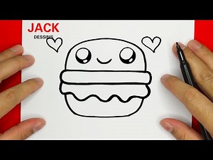 Comment dessiner un hamburger mignon facilement, étape par étape