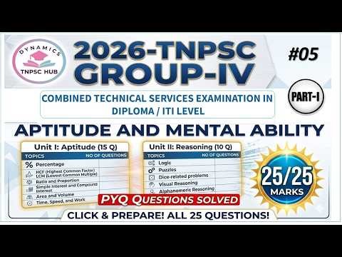 TNPSC Group 4 | Previous Year Maths Questions | Live Test #06