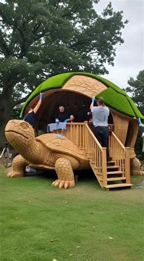 Amazing Turtle Shaped Wooden House 🐢🏡 | Creative Outdoor Design#foryou #shorts