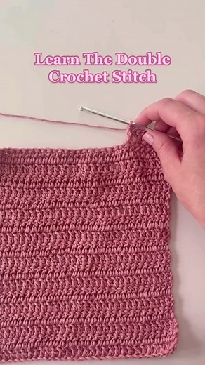 Double Crochet Stitch Yarn over (yo), insert hook into stitch Yo, pull through loop Yo, pull through 2 loops Yo, pull through 2 loops Stitch Pattern Begin with a chain of any number of stitches. Row 1: Beginning in the third chain from the hook, work 1 double crochet in each stitch across. Chain 2, turn. Repeat this row until you reach the desired length of your project. https://www.modernmade.net/post/how-to-crochet-the-double-crochet #crochetersoftiktok #doublecrochet #learntocrochet #crochett