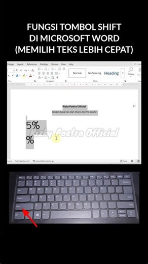SHIFT KEY FUNCTION IN MICROSOFT WORD (SELECT TEXT FASTER)