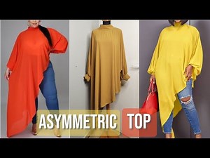 How To Make an Elegant Asymmetrical Top w/ Turtle Neck Collar | Cutting and Sewing