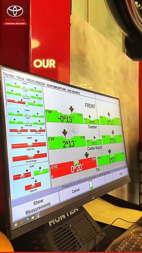 Wheel Alignment at Toyota Central Motors ..😎 #toyotacentralmotors #ToyotaPakistan #ToyotaPakistan #wheelalignment #hunter #karachi | Toyota Central Motors