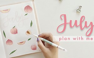 【Bujo | Plan With Me】盐系少女风bujo排版参考 | 水蜜桃味儿的七月【ememworld】