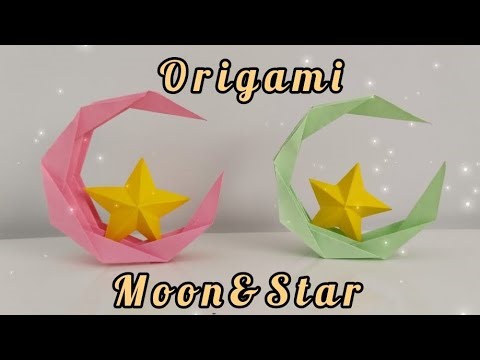 Origami moon and star making/How to make a moon and a star out of paper🌙⭐