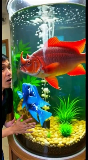 🐟 Beautiful Pet Fish Transform Again… But Even Scarier This Time! 😨🔥 #viralvideo #shortsvideo#viral