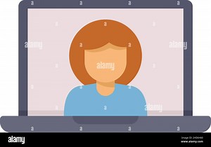 Laptop video call icon. Flat illustration of laptop video call vector icon isolated on white background Stock Vector Image & Art - Alamy