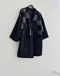 Japanese Style Patchwork Haori, Streetwear Pieced Jacket, Fall Noragi Coat, Unisex Modern Kimono, Men's Retro Cardigan, Boho Recycled Noragi - Etsy
