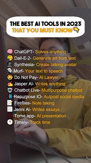 373K views · 6K reactions | The best AI websites and tools in 2023 that you must know  #websites #onlinetools #marketingtips #ai #chatgpt #nocodetools | Gan Yin Choong Adam | Facebook