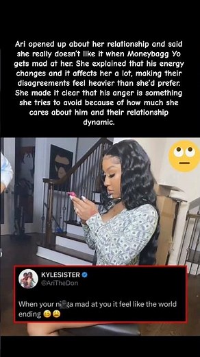 Ari speaks on how Moneybagg Yo’s anger affects her! #ari #moneybaggyo #shorts #viralvideo