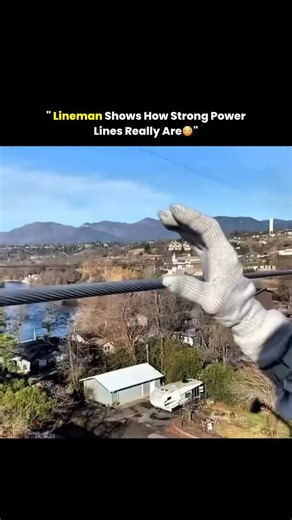 @lumathink on Instagram: "A lineman working high above the ground demonstrates the strength of a power line and the safety skills required for handling high-voltage systems. Using specialized tools and precise techniques, the lineman safely manages the electricity while adhering to strict safety protocols. We do not own any of the content. All credit goes to the respective owners. No copyright infringement intended. #technology #engineering #skills #safety #electricity #professionals #fyp #veer_