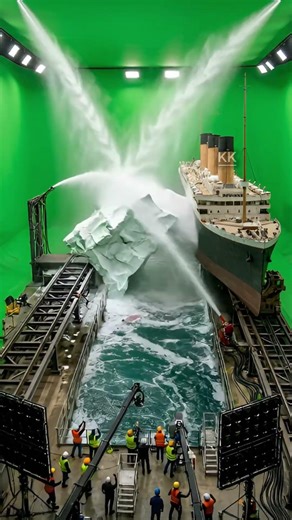 Titanic Iceberg Impact Scene - Rare Behind the Scenes Footage #titanic #bts #iceberg #filmset#shorts