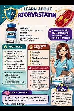 Atorvastatin Explained 💊 | Lipitor Uses, Side Effects & PTCB Tips