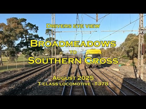 Drivers eye view, Broadmeadows to Southern Cross, T class, Aug 2025