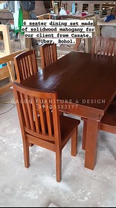 6 seater dining set made of solidwood mahogany for our client from Casate, Ubay, Bohol. 👌💯 #woodwork #woodworking #custommadefurniture #customizedfurniture #diningset #gemilinawood #gemilina #solidwoodfurniture #mahogany #mahoganyfurniture #reelsvideoシ #reelsviralシ #fypシ゚viralシ #reelsfbシ #fypviralシ #reelsfypシ #reelstrending #reelsfacebook #reelschallenge #fypシ゚ Reymond B Galon @top fans | Galon Furniture & Design