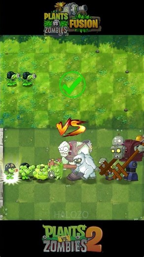 Pvz 2 Vs PvZ 1 Fusion - Mega Gatling Pea & Squash Plant Vs Robot Gargantuar #pvz #pvz2 #shorts