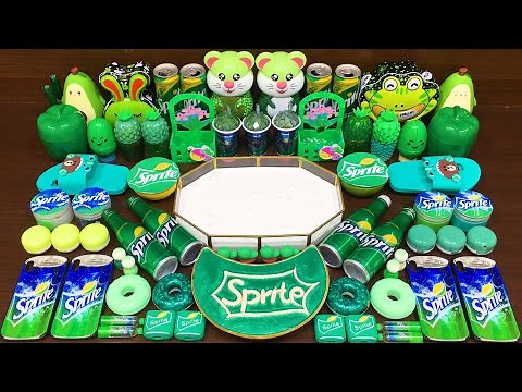 GREEN SPRITE Slime ! Mixing Random Things into GLOSSY Slime ! Satisfying Slime Videos #327