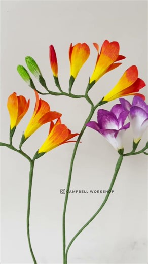 HOW TO MAKE FREESIA with Crepe Paper | #flowers #crepepapercrafts #crepepaperflowers #paperflowers