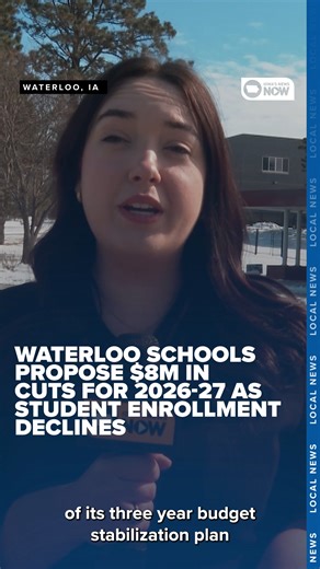 Waterloo schools are proposing $8 million in additional cuts next school year due to declining enrollment and budget shortfalls, including staffing and salary reductions. More details here: https://cbs2iowa.com/news/local/waterloo-schools-propose-8m-in-cuts-for-2026-27-as-student-enrollment-declines | Iowa's News Now