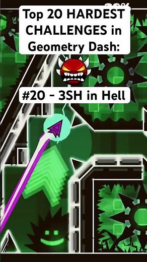 (Showcase) Top 20 HARDEST CHALLENGES in Geometry Dash (w/ clicks): #20 - 3SH in Hell