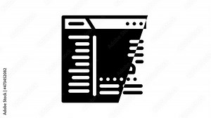 cms with data kyc animated line icon cms with data kyc sign. isolated on white background