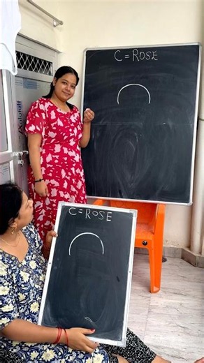 C = Rose drawing tutorial by mother and daughter step by step for beginners #shorts