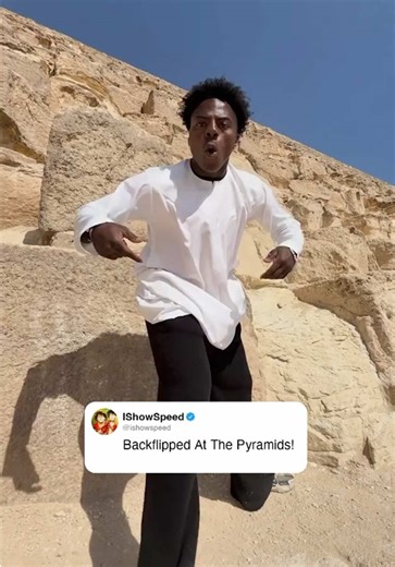 Bro’s doing backflips all over the world 😂🔥 IShowSpeed did his signature move in front of the pyramids in Egypt 🇪🇬