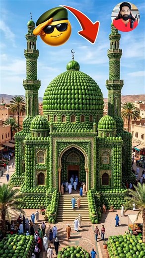 Building a Grand Mosque with Watermelon 🕌 | بناء مسجد مذهل بالبطيخ #aishorts