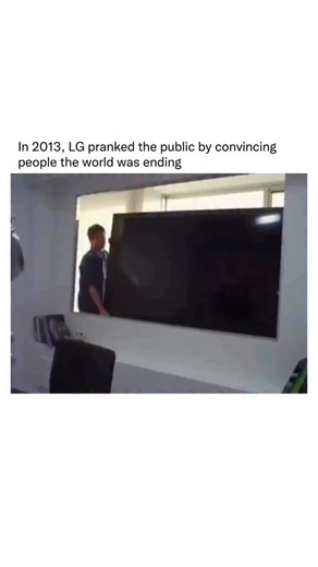 Detailed Explanation on Instagram: "In 2013, LG staged an unforgettable office prank by making employees believe a meteor was crashing into the city right outside their window. What looked like a real glass window was actually a hidden Ultra HD display showing a hyper-realistic scene. As the fireball appeared and explosions followed, panic quickly set in. People ducked, covered their heads, and jumped from their chairs before realizing the terrifying moment was part of a carefully planned demons