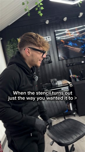 When the stencil turns out just the way you wanted it to 😎 | Jacks Tattoos