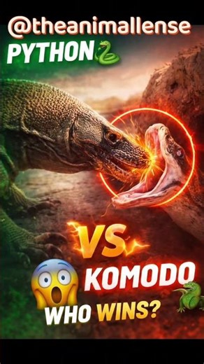 Komodo Dragon vs Python Gets Insane 🔥 #animalbattle #viral #shorts