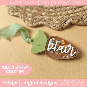 Easter Carrot Shaker Tag SVG, Easter Shaker Tag SVG, Cute Easter Tag Laser File, Easter Shaker SVG, Shaker Laser File - Etsy