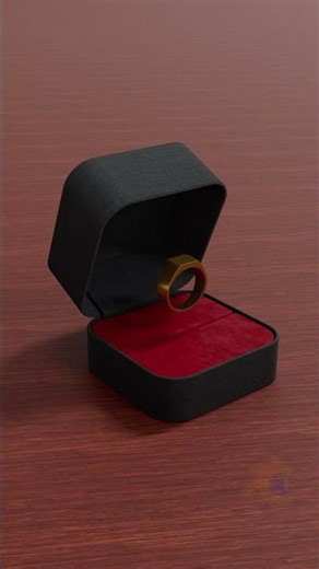 Elegant Gold Ring in a Black Velvet Box - 3D Animation #blender