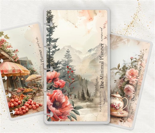 Minimal Planner Bookmark Set | Happy Planner and TUL | Laminated Discbound Insert | Soft Landscape Floral - Etsy