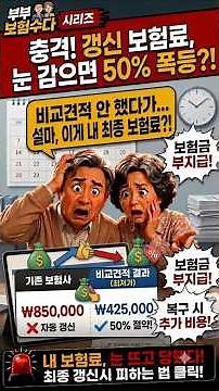눈 뜨고 코 베였다?! 자동차보험 자동갱신 50% 폭등 피하는 법 (최종견적 확인!)
