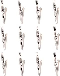 POPETPOP 24pcs Stainless Steel Alligator Clip Crocodile Spring Clamp Alligator Clamps for Laboratory Electric Testing Work Place Card Holder