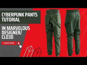 Marvelous Designer / Clo3d Tutorial of Cyberpunk Pants for beginners + English/Italian /Persian sub