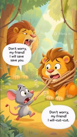 Lion and Rat Story 🦁🐭 | Moral Story for Kids | Kindness Always Wins ❤️.