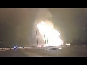 Huge explosion caught on dashcam lights up the night's sky