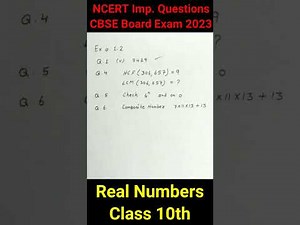 Class 10 Maths Chapter 1 Important Question Answers - Real Numbers