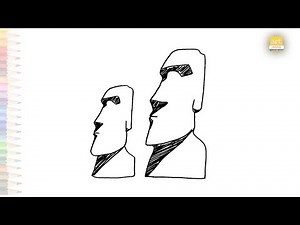 Moai Easter Island statue drawing easy | Art tutorial | How to draw Moai statue step by step easily