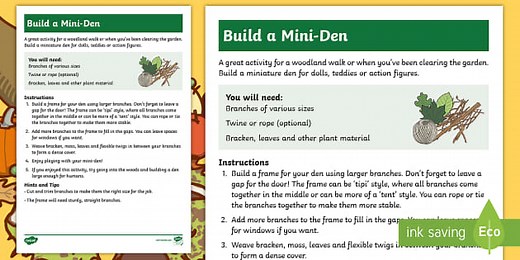 Make a Mini-Den Activity