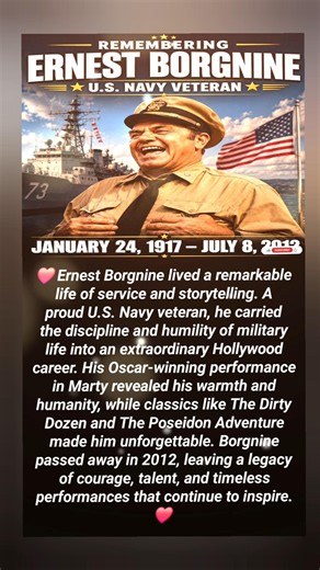 Ernest Borgnine – The Navy Veteran Who Became a Hollywood Legend 🇺🇸🎬 #shorts #viral #story