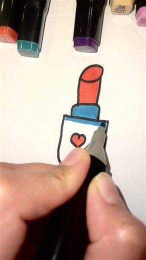 Drawing and Coloring Lipstick 💄 | Easy Lipstick Drawing and Coloring for Kids