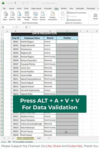 Data Validation | Dropdown List in Excel #excel #shorts #exceltips #exceltricks #exceldata