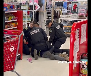A man was arrested after a call for a man with a rifle at a Target in Porterville. https://bit.ly/4aYqtZR (Video: Porterville Stringer) | FOX26