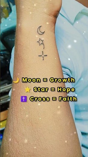 Small tattoo, deep meaning: Moon, Star, Cross #tattoo #men