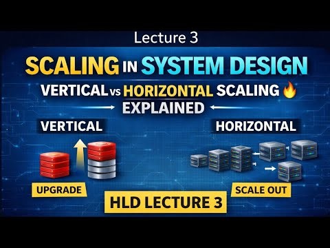 Scaling in System Design 🔥 | Vertical vs Horizontal Scaling Explained | HLD Lecture 3