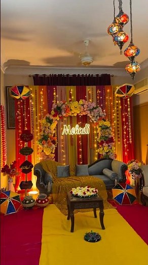 mehendi decoration at home,mehndi decoration ka saman,mehndi setup decoration at home