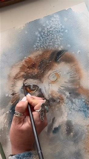 Owl watercolor painting #painting